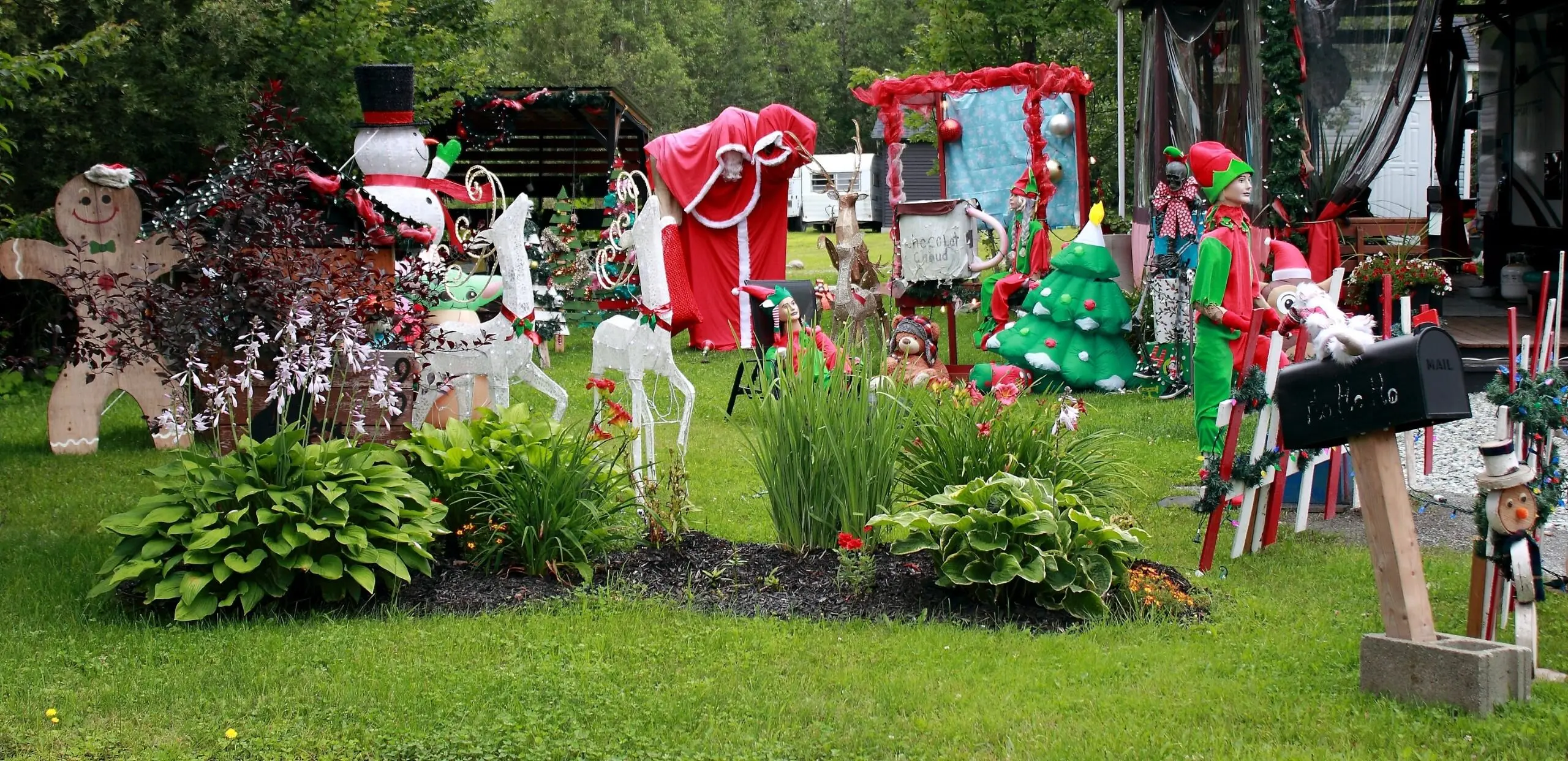 Family water and outdoor activities at the campsite